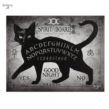 Schwarze Katze am  Geisterboard Bild 25 x 19 cm - Alchemy