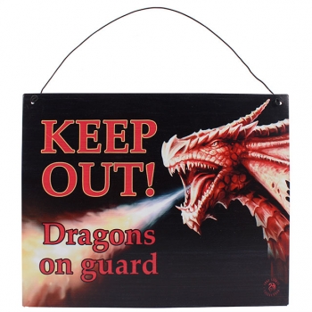 Anne stokes keep out dragon's metal sign