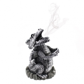 Silver smoking dragon für Räucherkegel von Lisa Parker