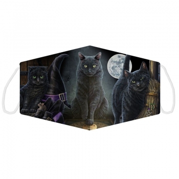 Mund-Nasen-Bedeckung magische schwarze Katzen LP