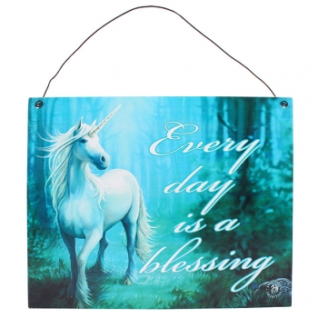 Anne stokes forest unicorn metal sign