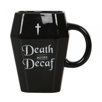 Death Before Decaf Coffin Tasse