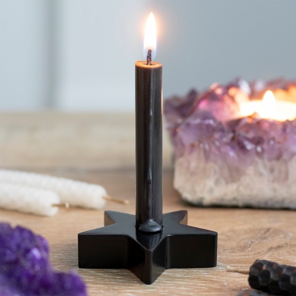 Black Star  Spell Candle Holder